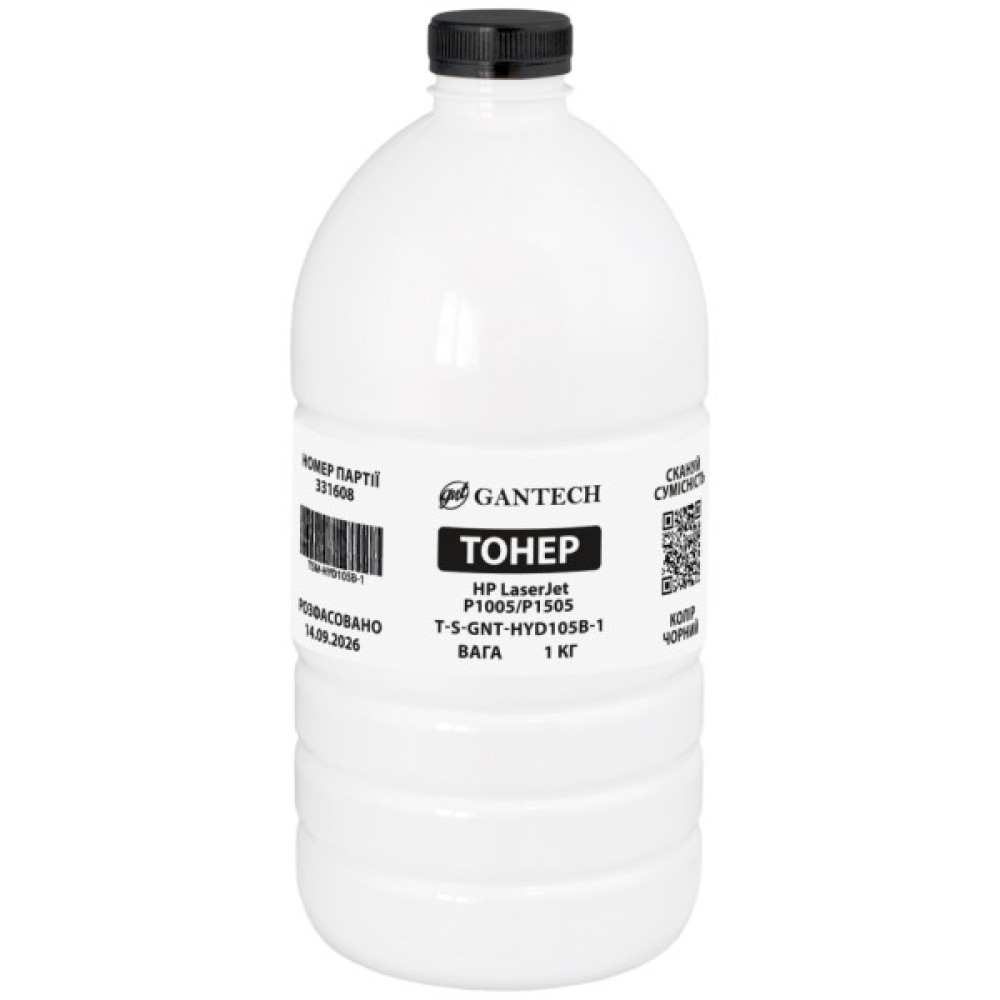 Тонер HP LJ P1005/P1505, bottle 1kg Gantech (TSM-HYD105B-1)
