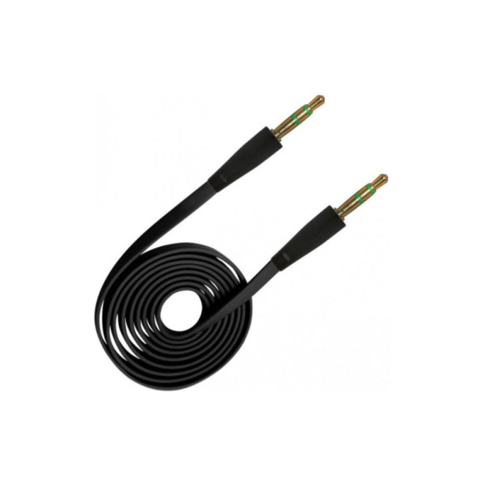 Кабель мультимедійний 3.5mm M to 3.5mm M 1.0m flat black XoKo (AUX-010-BK)