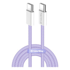 Дата кабель USB-C to USB-C 1.0m 60W 3.0А purple ColorWay (CW-CBPDCC061-PU)