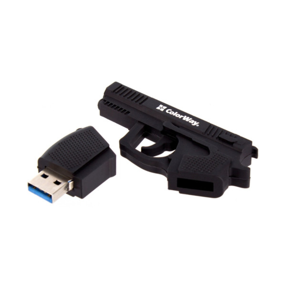 USB флеш накопичувач ColorWay Pistol 64 GB 3.0 Black (CW-USBPL64)