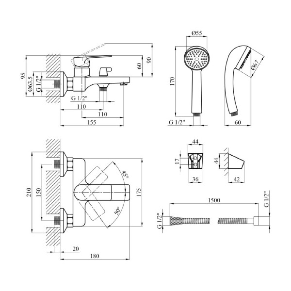 Змішувач Agua Merida-C060 (CV035427)