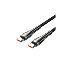 Дата кабель USB-C to USB-C 1.2m 5A nylon braided black Vention (CTYBAV)