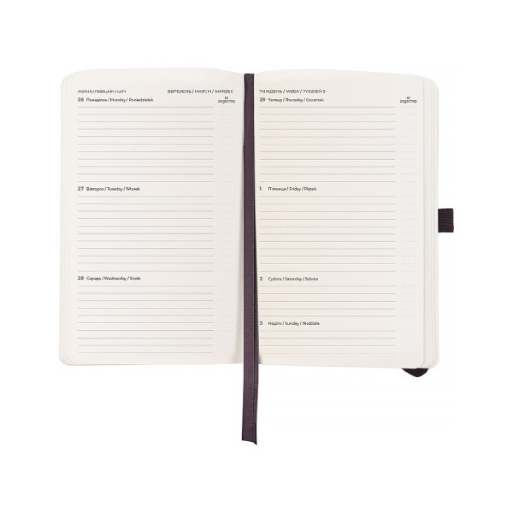 Тижневик Axent датований 2026 Partner Soft Skin 125х195, чорний (8509-26-01-A)