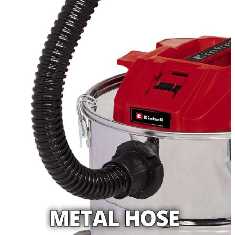 Пилосос професійний акумуляторний для золи Einhell TE-AV 18/15 Li C - Solo PXC 18В 100мБар контейнер 15л 3.1кг без АКБ та ЗП
