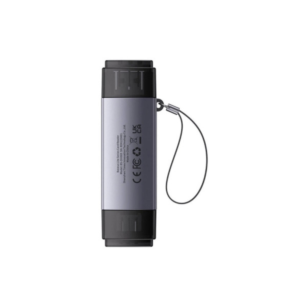 Зчитувач флеш-карт Baseus USB-A + USB-C to SD/TF gray (WKQX060113)