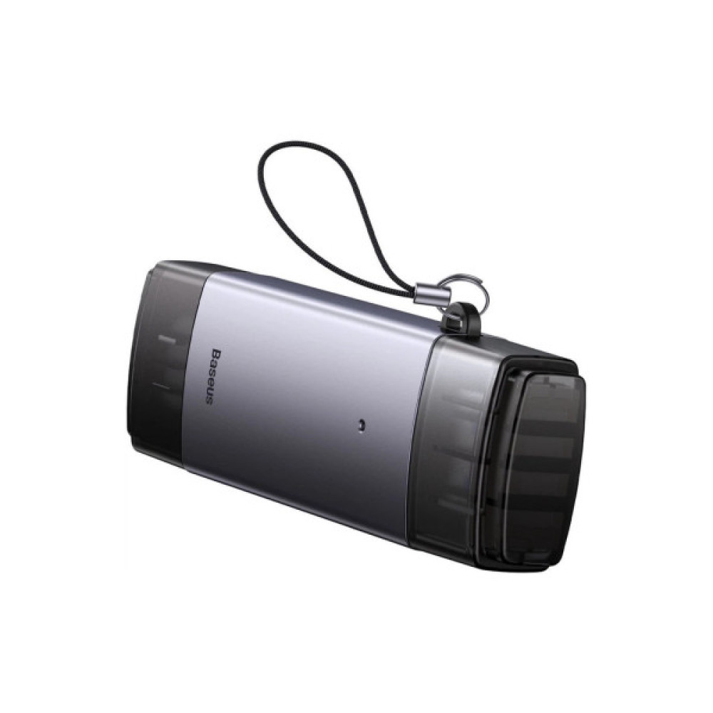 Зчитувач флеш-карт Baseus USB-A + USB-C to SD/TF gray (WKQX060113)