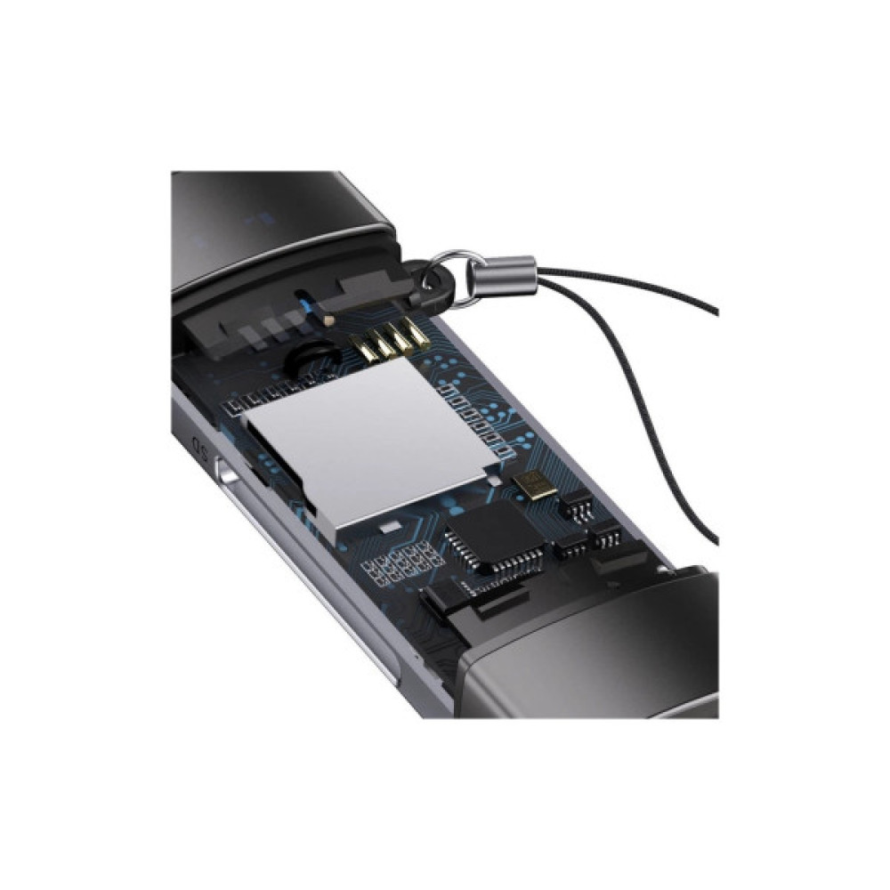 Зчитувач флеш-карт Baseus USB-A + USB-C to SD/TF gray (WKQX060113)