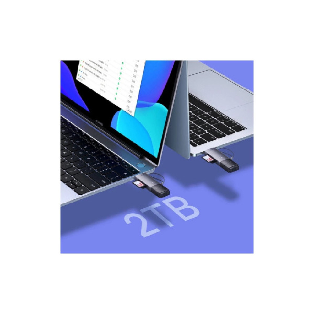 Зчитувач флеш-карт Baseus USB-A + USB-C to SD/TF gray (WKQX060113)