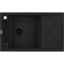 Мийка кухонна Deante Magnetic, граніт, прямокут., з крилом, 820х500х219мм, чаша - 1, накладна, чорний матовий