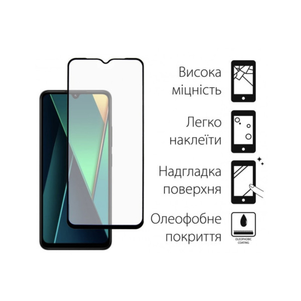Скло захисне Dengos Full Glue POCO C75 (black) (TGFG-384)