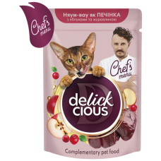Вологий корм для кішок Delickcious печінка з яблуками та журавлиною 85 г (4820269147034) Вологий корм для кішок Delickcious печінка з яблуками та журавлиною 85 г (4820269147034)