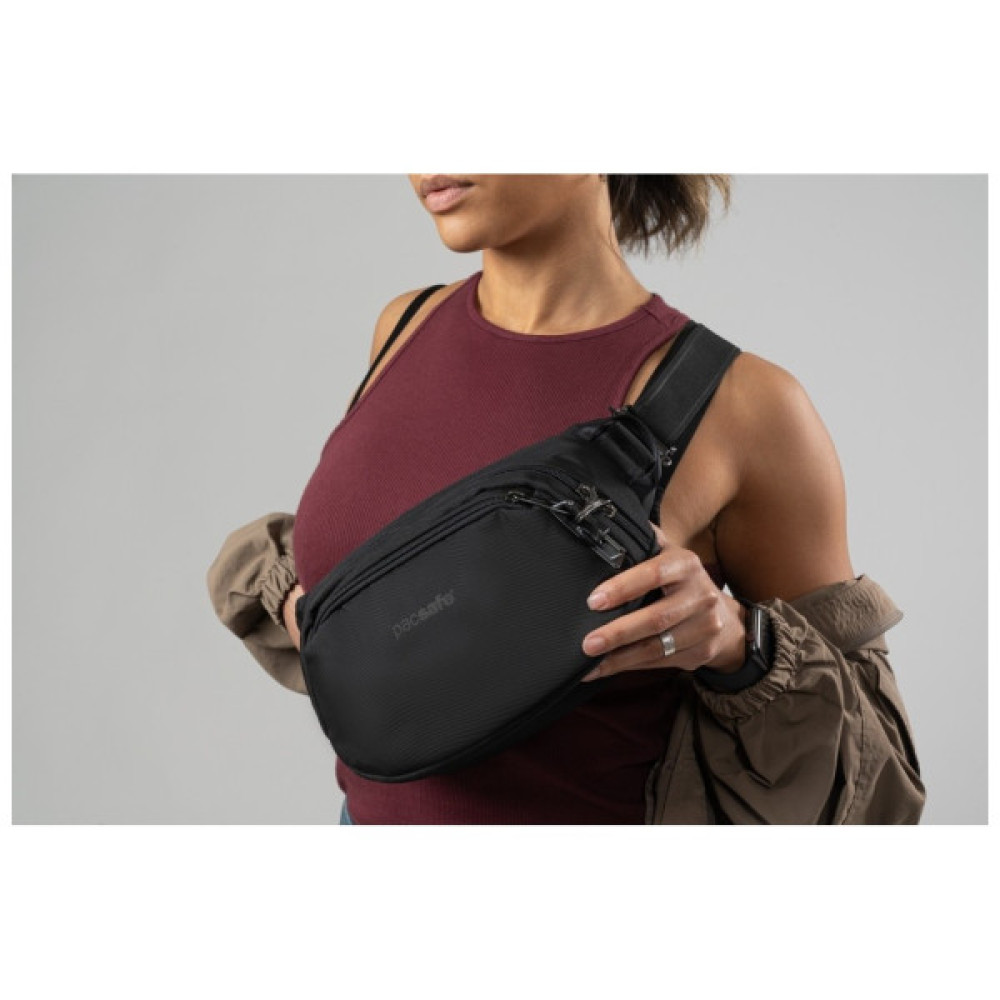 Сумка-бананка Pacsafe Vibe 100 hip pack, чорна (60141130)