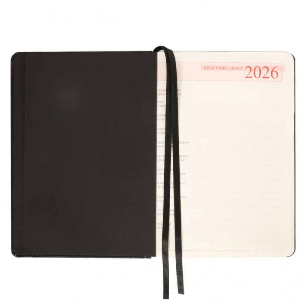 Тижневик Leo planner А5 датований 2026 "Legacy", твердий, чорний, 368 сторінок (252649)