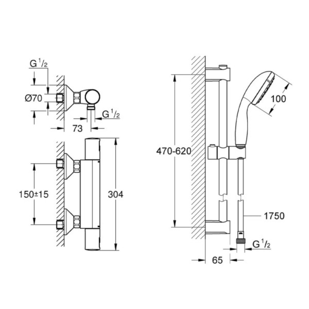 Змішувач Grohe QuickFix Start Black (UA303908T1)