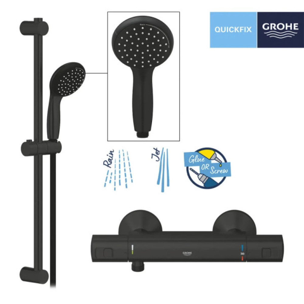 Змішувач Grohe QuickFix Start Black (UA303908T1)