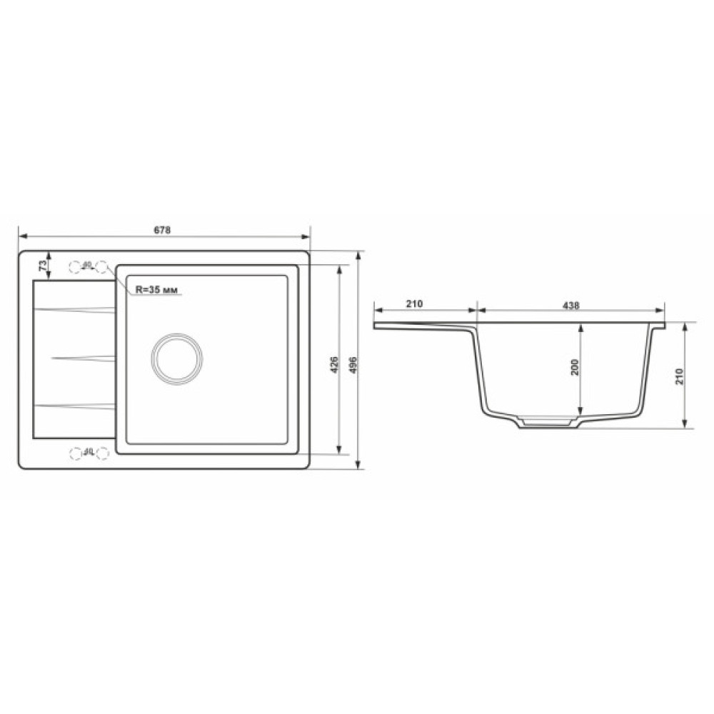 Мийка кухонна GRANADO LINARES grafito (gr0809)