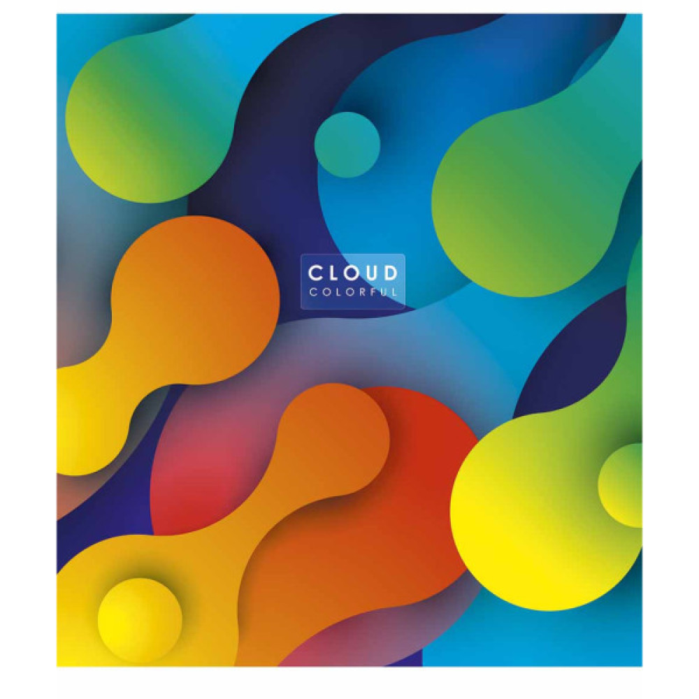 Зошит Школярик Cloud colorful 48 аркушів клітинка (048-3161K)