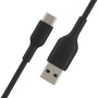 Кабель USB-A > USB-C заряджання/синхронізації Belkin 0.15м, 15Вт, Type-C, PVC, чорний