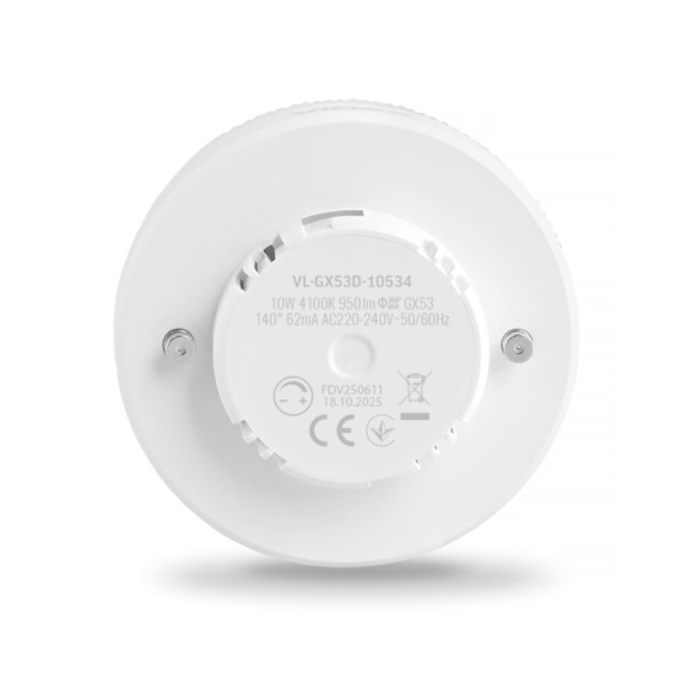 Лампочка Videx LED GX53D 10W 4100K 220V димерна (VL-GX53D-10534)