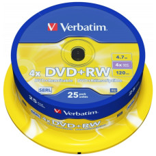 Диск DVD Verbatim 4.7Gb 4x CakeBox 25 шт silver (43489)