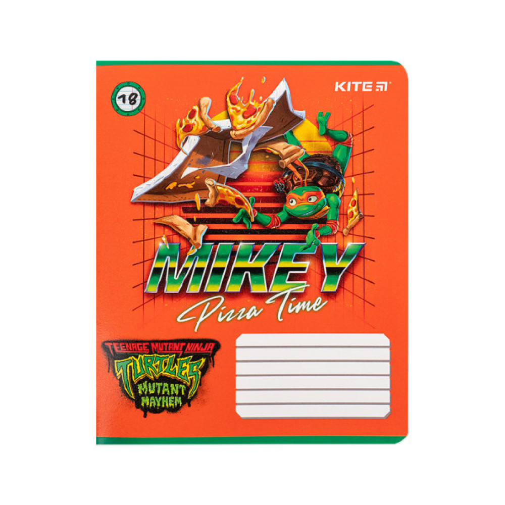 Зошит Kite Ninja Turtles, 18 аркушів, лінія (NT24-237)