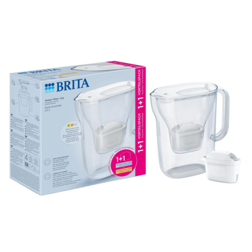 Фільтр-глечик Brita Style Essential MXPro 2.4л (1.4л очищеної води) + 2 картриджа білий