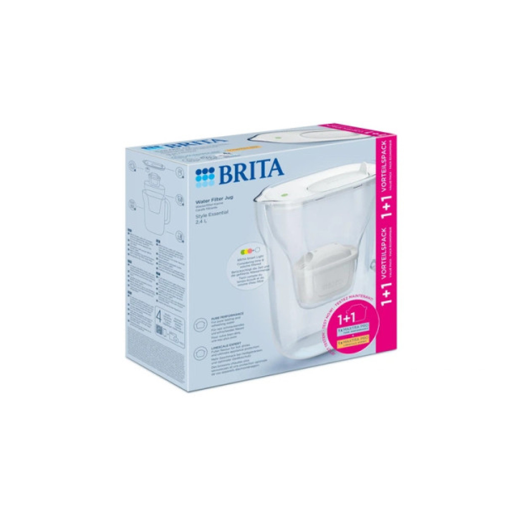 Фільтр-глечик Brita Style Essential MXPro 2.4л (1.4л очищеної води) + 2 картриджа білий