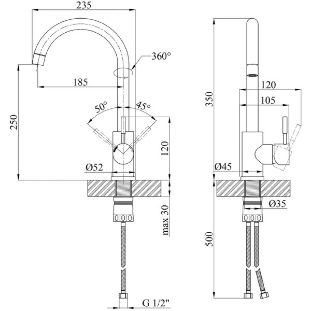 Змішувач Kroner Klassisch-ESG035 (CV023000)
