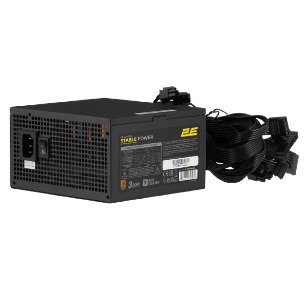 Блок живлення 2E GAMING Stable Power ATX3.1 (600W), >85%, 80+ Bronze, 120мм, 1xMB 24pin(20+4), 2xCPU 8pin(4+4), 3xMolex, 6xSATA, 2xPCIe 8pin(6+2)