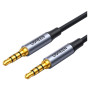 Кабель мультимедійний 3.5mm M to 3.5mm M 3.0m (4pin) AV183 aluminum gray Ugreen (20785)