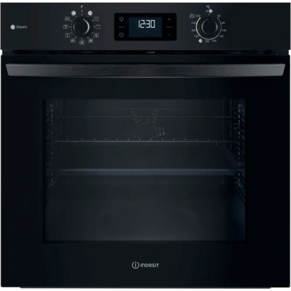 Духова шафа Indesit електрична, 71л, A+, дисплей, конвекція, чорний