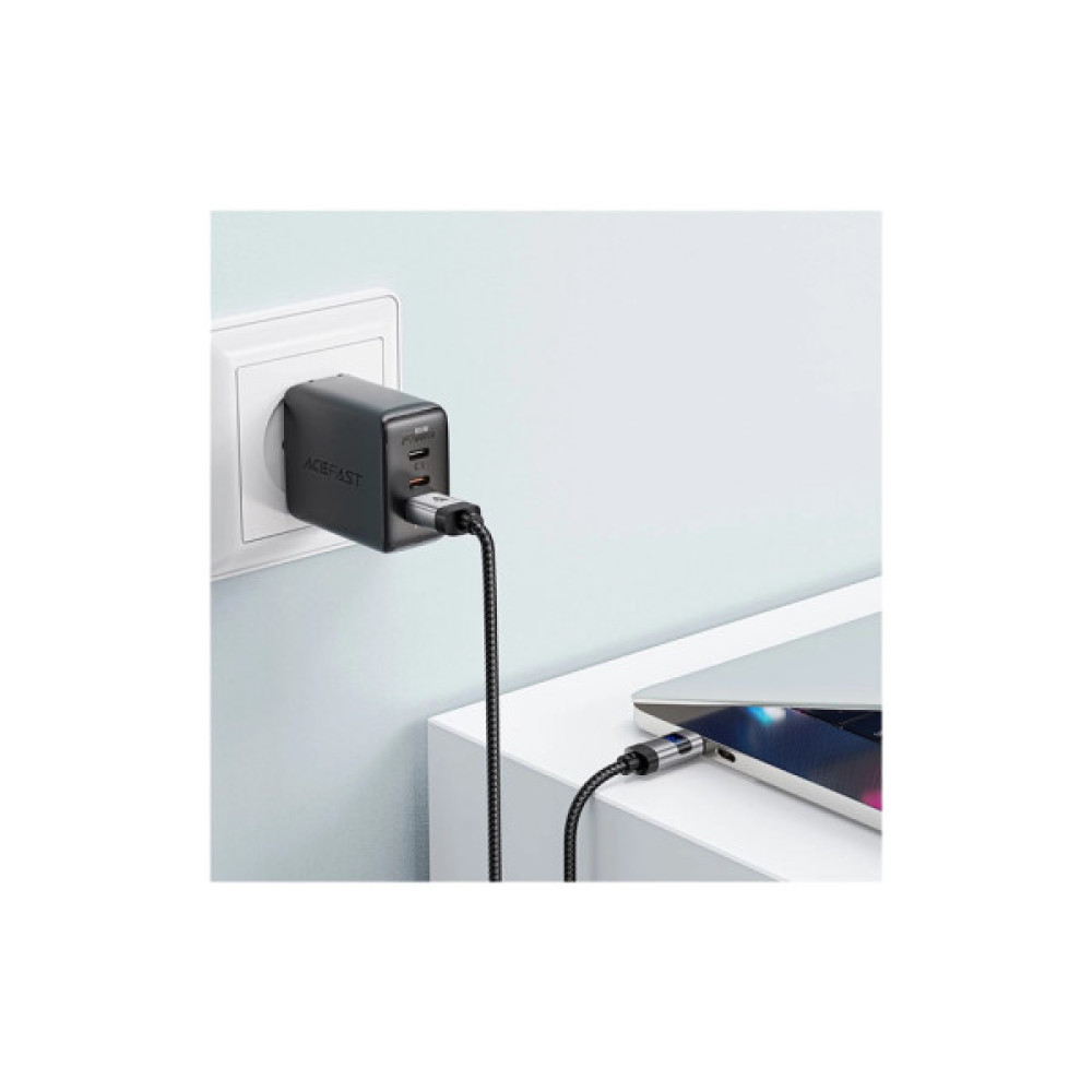 Дата кабель USB 2.0 AM to USB-C 1.2m digital display braided C15-04 black Acefast (6974316283737)