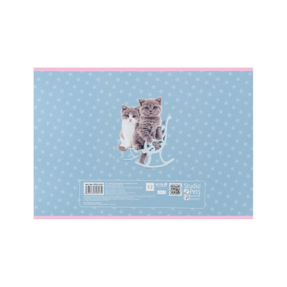 Альбом для малювання Kite Studio Pets, 12 аркушів (SP25-241)