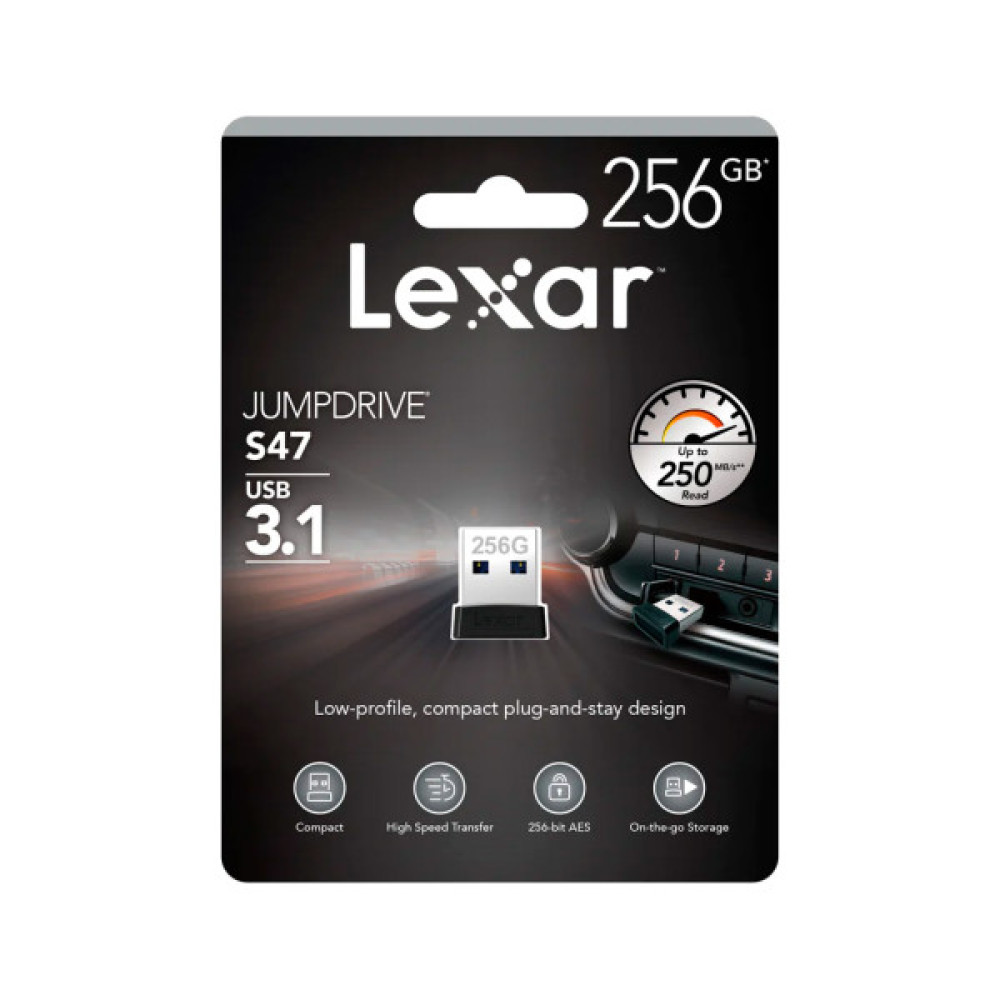 USB флеш накопичувач Lexar 256GB S47 USB 3.1 (LJDS47-256ABBK)