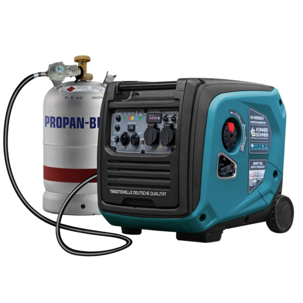 Генератор газобензиновий інверторний Konner&Sohnen KS 4000iEG S, LPG 230В, 4.0кВт, електростартер, 40кг