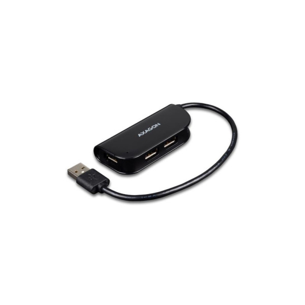 Концентратор AXAGON USB 2.0 to 4xUSB 2.0 0.2m black (HUE-X4B)
