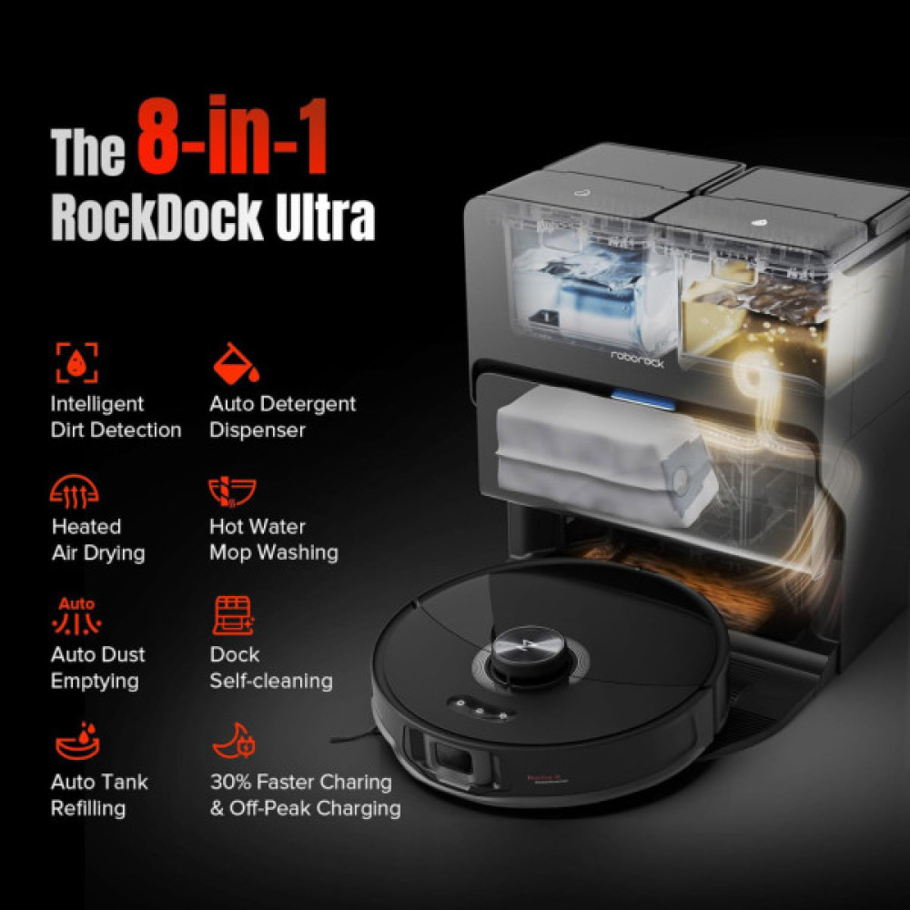 Пилосос Roborock S8 MaxV Ultra Black (S8MVU52-00)