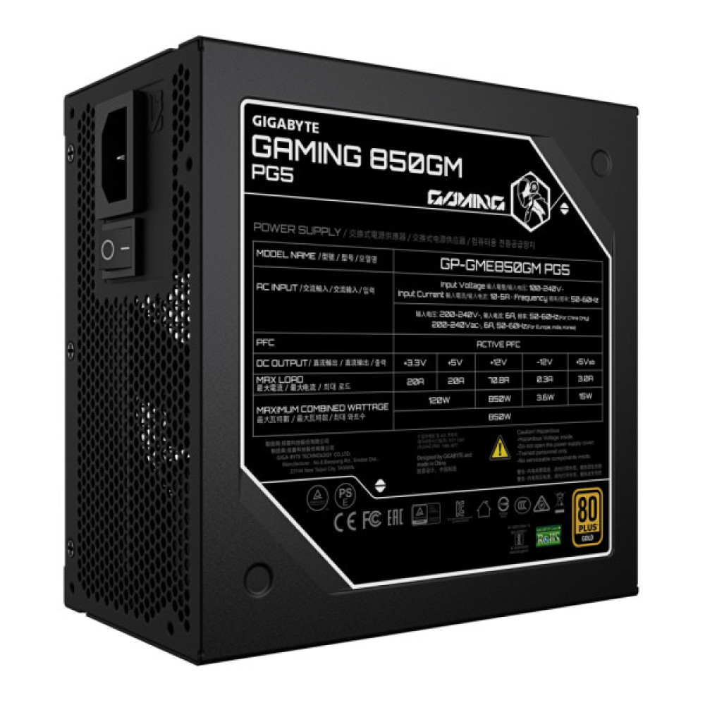 Блок живлення GIGABYTE 850W 850GM PG5 (GP-GME850GM PG5)