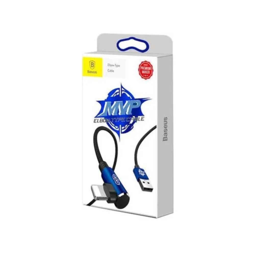Дата кабель USB 2.0 AM to Lightning 2.0m 1.5A 90° corner blue Baseus (CALMVP-A03)