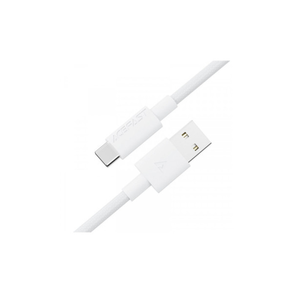 Дата кабель USB 2.0 AM to USB-C 1.2m 3A white Acefast (6974316284260)