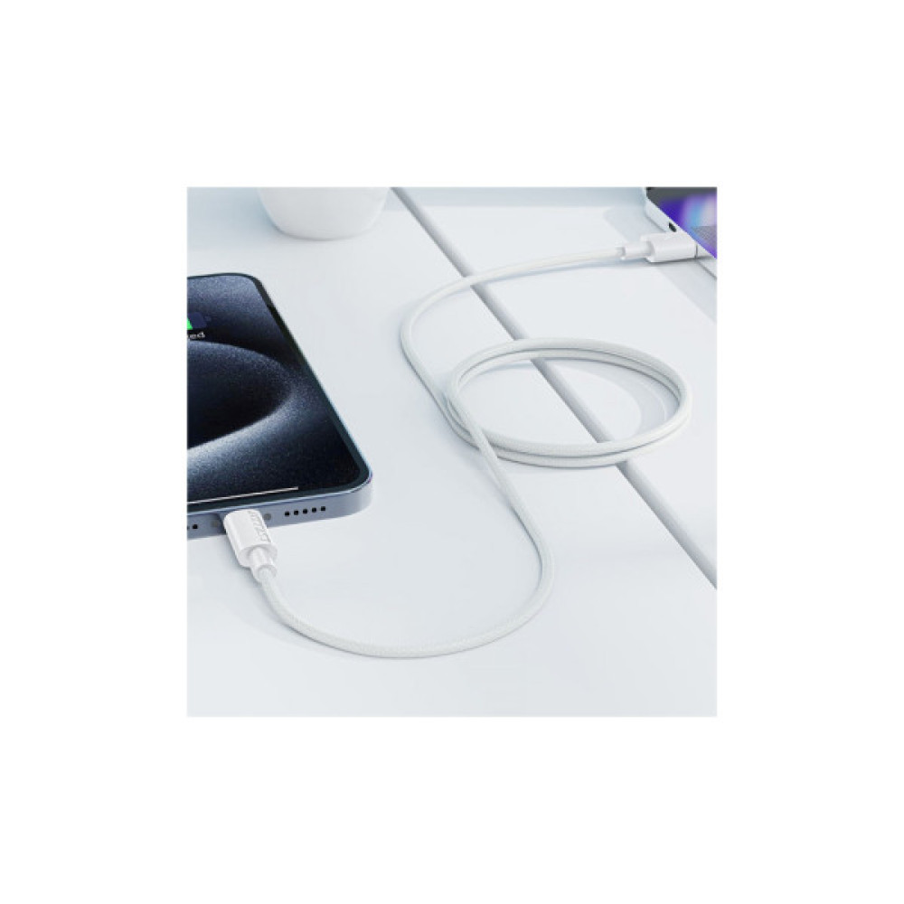 Дата кабель USB 2.0 AM to USB-C 1.2m 3A white Acefast (6974316284260)