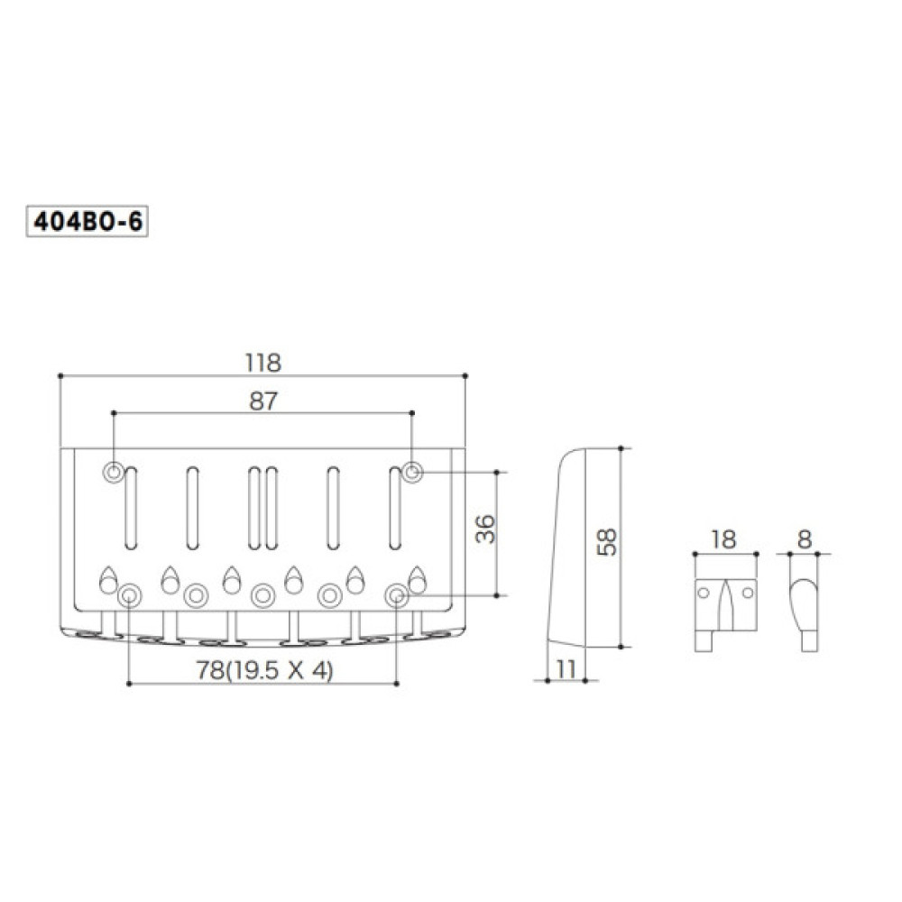 Бридж для гітари Gotoh 404BO-6 B