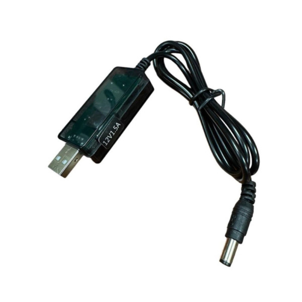 Кабель живлення USB to DC 5.5x2.5mm 0.8m 12V 1.5A XoKo (DC-5-12-1,5A)
