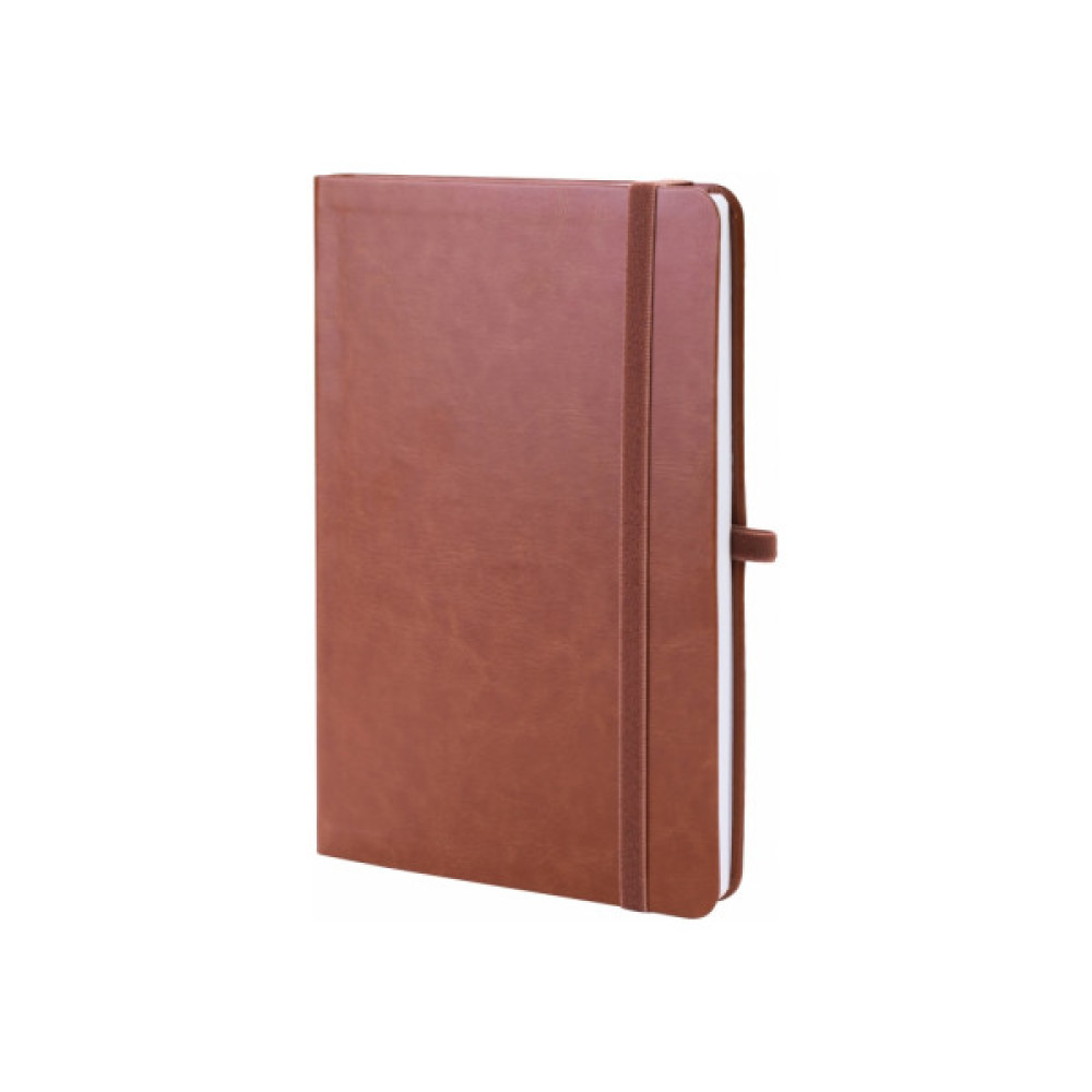 Книга записна Optima А5 NEBRASKA, м’яка обкладинка, гумка, білий блок лінія, коричневий (O20124-07)