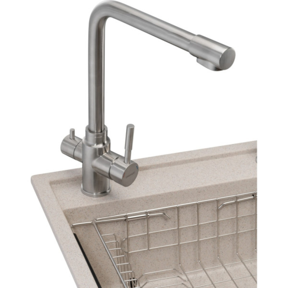 Мийка кухонна GRANADO Optimal Estella terra (+ змішувач Badalona LUX inox + дозатор Redondo inox + кошик+дошка) (ksg0203)