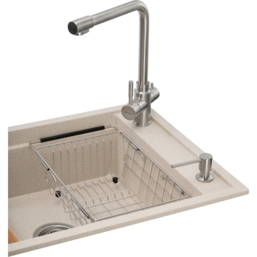 Мийка кухонна GRANADO Optimal Estella terra (+ змішувач Badalona LUX inox + дозатор Redondo inox + кошик+дошка) (ksg0203)