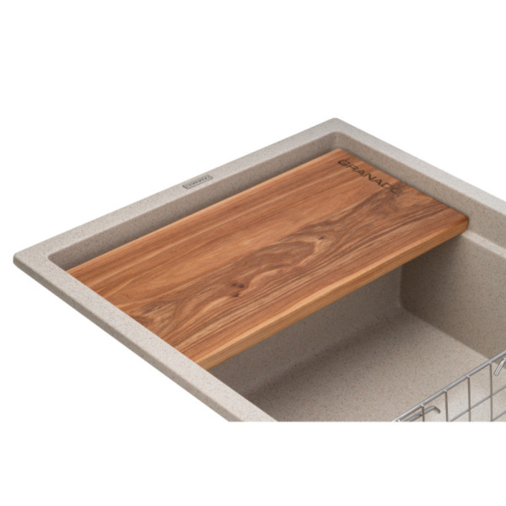 Мийка кухонна GRANADO Optimal Estella terra (+ змішувач Badalona LUX inox + дозатор Redondo inox + кошик+дошка) (ksg0203)