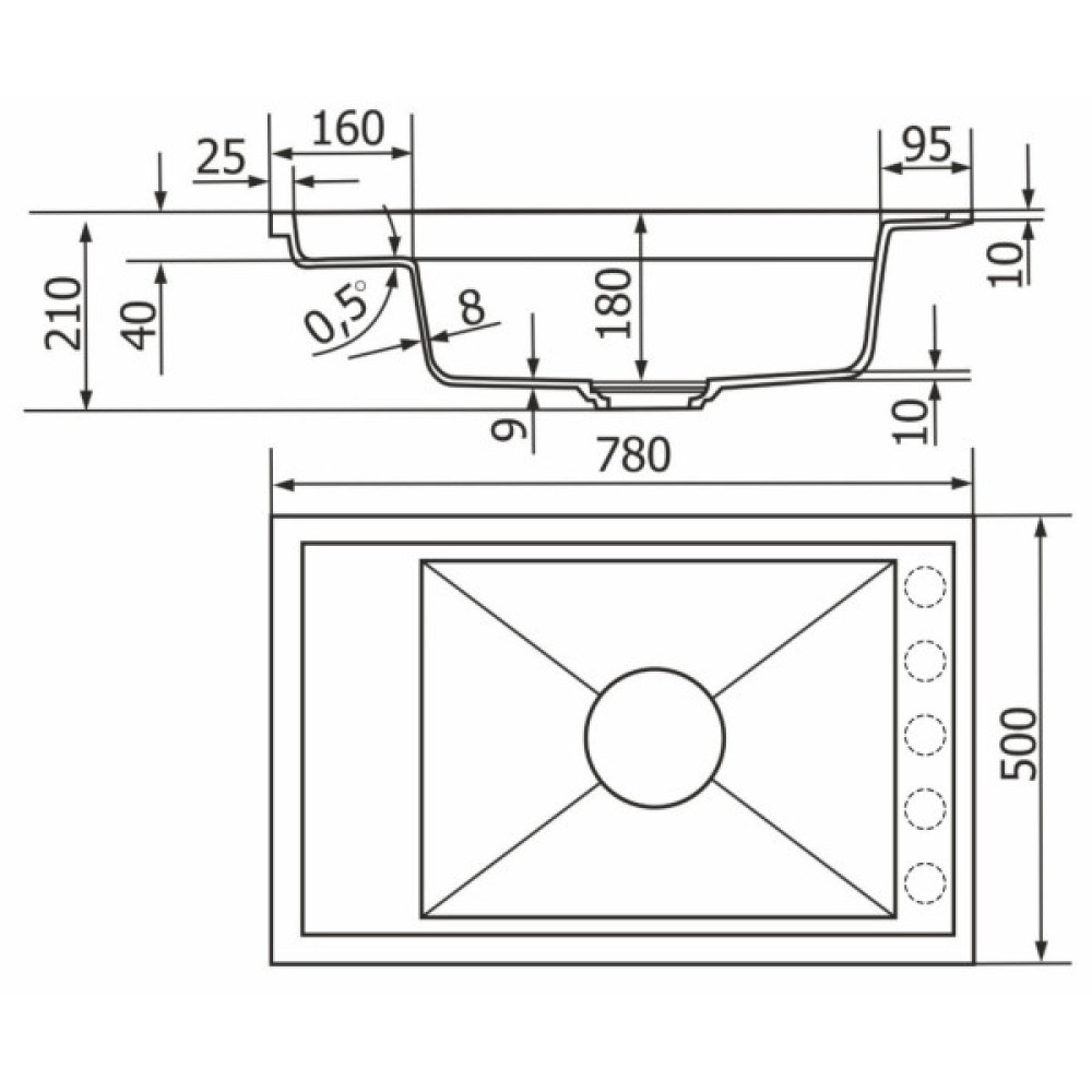 Мийка кухонна GRANADO Optimal Estella terra (+ змішувач Badalona LUX inox + дозатор Redondo inox + кошик+дошка) (ksg0203)