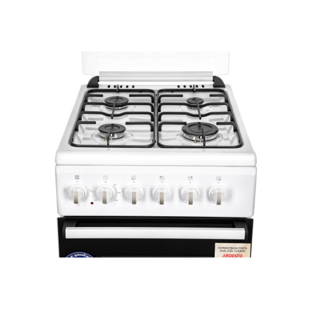 Плита ARDESTO комбі, 52л, 50x60см, підсвічування, форсунки LPG (підключення газового балона), білий