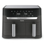 Мультипіч Tefal Dual EasyFry&Grill AirFryer, 2700Вт, чаша-5.2+3.1л, сенсорне керув., 2 чаши, гриль, пластик, чорний